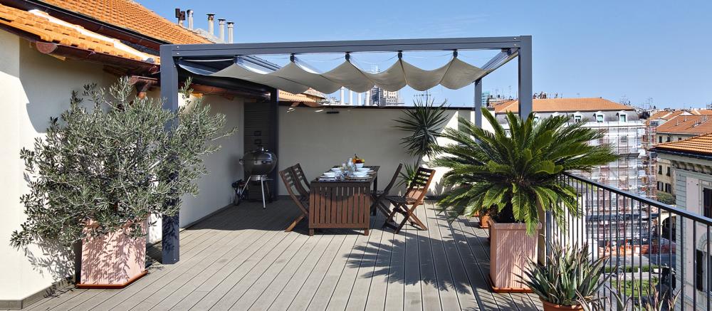 Come sfruttare il terrazzo in inverno: dalla vela ombreggiante alla pergola