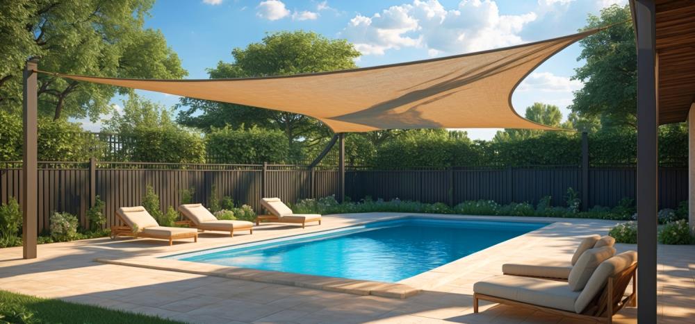 Vele ombreggianti come copertura per piscina: scelta estetica e funzionale