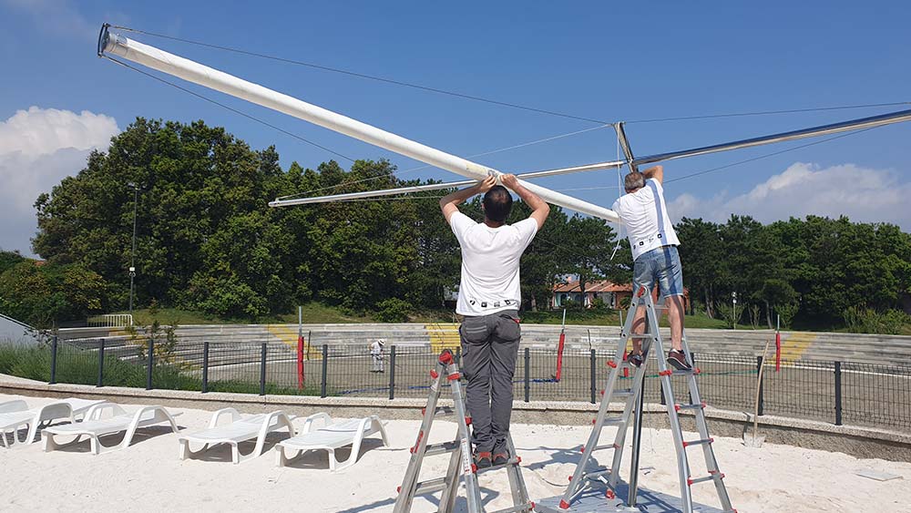 Realizzazione vela con boma ad Albarella (RO)) - Tecnologie Protettive